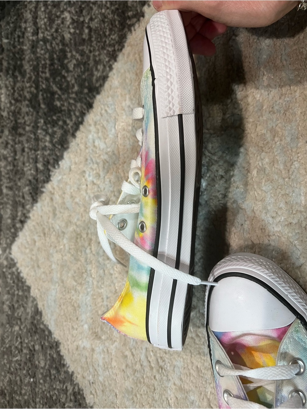 Converse Low Top Tie-Dye Canvas Sneakers - White, Yellow, Pink, Blue, Green - Picture 6 of 8